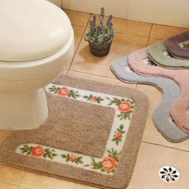 全5色 トイレマット 洗える おしゃれ ふわふわ 滑り止め加工 吸水性 柔らか 快適 U字型 トイレ用品 トイレグッズ ✨人気買蔵✨  日用品・文房具・手芸用品