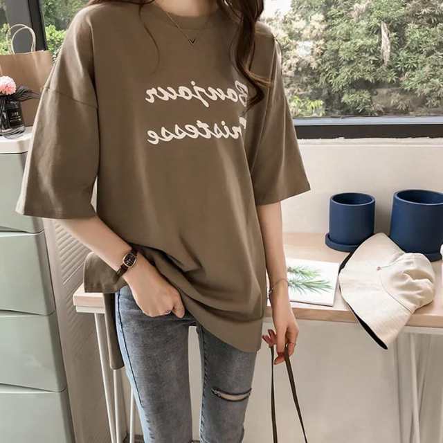 3色 半袖Tシャツ 英字両面プリント シンプル カジュアル 速乾 夏 lbjt12635_16.jpg