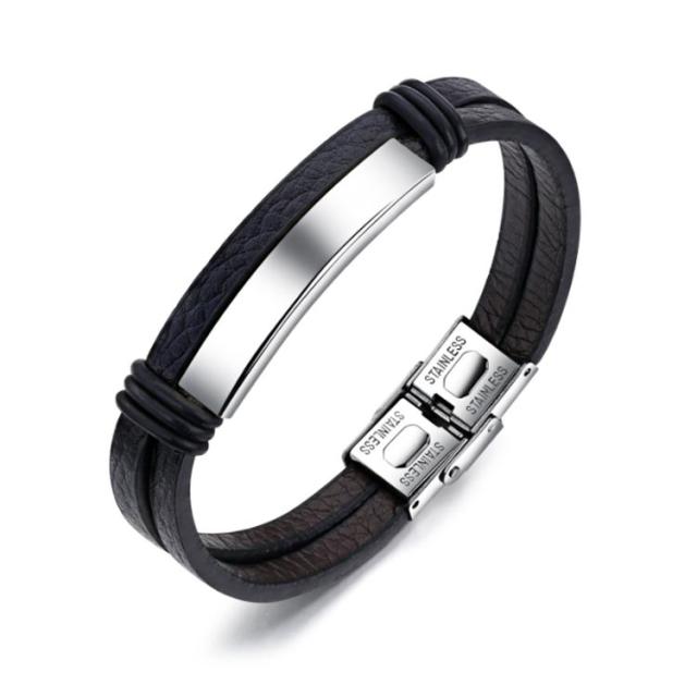 編み込み ブレスレット PU レザー ブレスレット ブレスレット