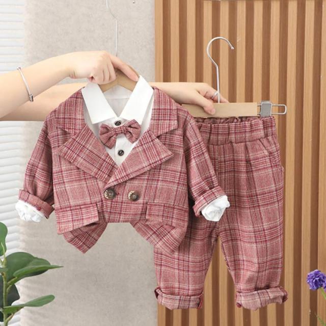 入学式 フォーマル 3点セット 子供服 セットアップ シャツ ブラウン 男の子 フォーマルスーツ パンツ 男の子スーツ キッズ 紳士服 ベビースーツ 卒園式 入園式 卒業式 キッズ 発表会 大人っぽい 七五三 結婚式 小学生 受験 面接 73 80 90 100 110 送料無料 スーツ