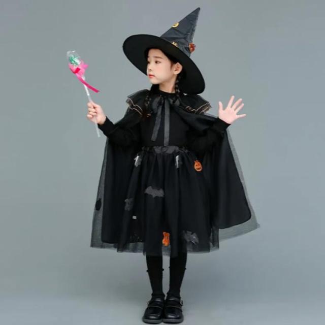 ハロウィン コスプレ 衣装 4点セット 魔女 魔法使い 巫女 仮装 子供用