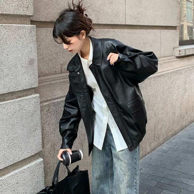 ジーナシスのヴィンテージレザーBIGブルゾン JEANASIS｜ヴィンテージ