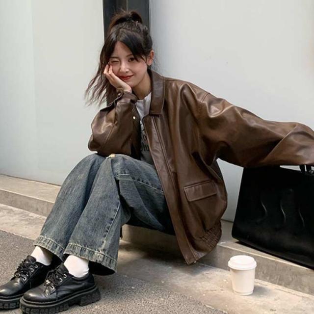 美品【アクシーズファムaxes femme】ブラウン レザージャケット 革ジャン 美品【アクシーズファムaxes femme】ブラウン レザージャケット 革