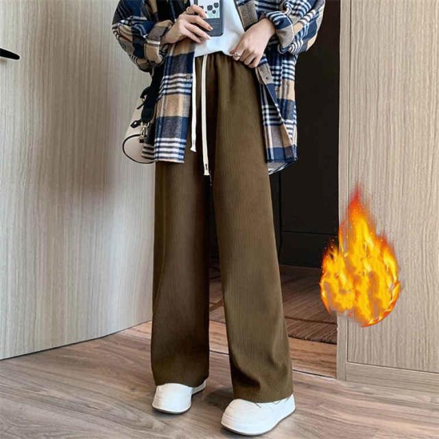 コーデュロイ 荒め タータン ワイドレッグパンツ xl 