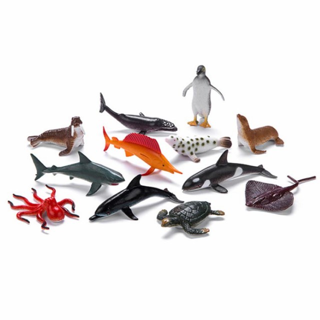 海洋 生物 動物フィギュア 12個セット おもちゃ 子供 リアル ミニ 飾り