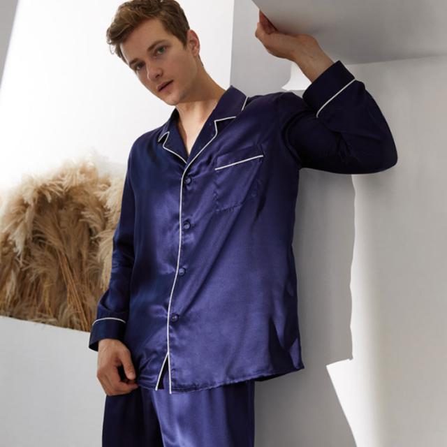 メンズ パジャマ シルク 前開き 襟あり ルームウェア 部屋着 男性 紳士 長袖 天然素材 開襟 シルクパジャマ ナイトウエア 寝間着 上下セット 16匁 快適 快眠 高級 おしゃれ メンズ ギフト プレゼント シルク100％ お買い得 送料無料 メンズ パジャマ シルク 前開き 襟あり ルームウェア 部屋着 男性 紳士