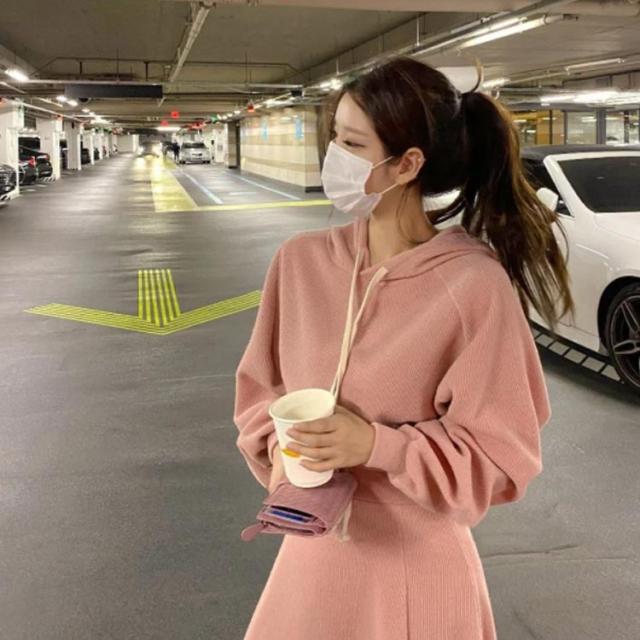 パーカー スカート セットアップ レディース 長袖 ロングスカート