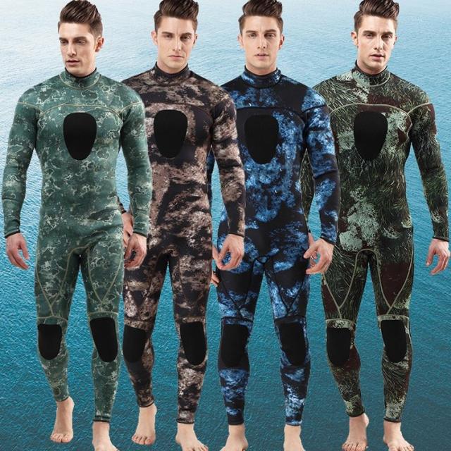 ウェットスーツ メンズ 3mm フルスーツ 迷彩柄 ストレッチネオプレン サーフィン ダイビング バックジップ 保温
