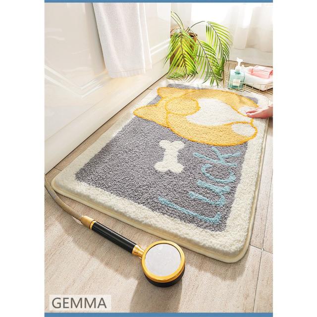 バスマット 足ふきマット かわいい 犬猫お尻 吸水 速乾 抗菌 防臭