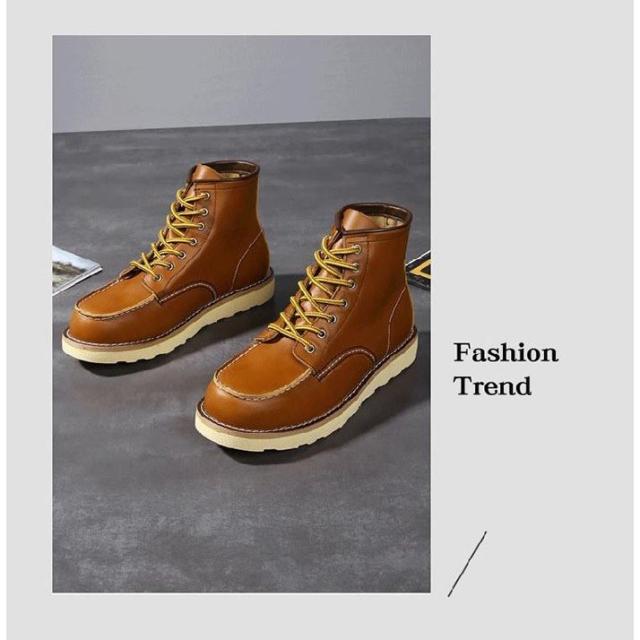 ワークブーツ メンズ ショートブーツ ハイカット レースアップシューズ