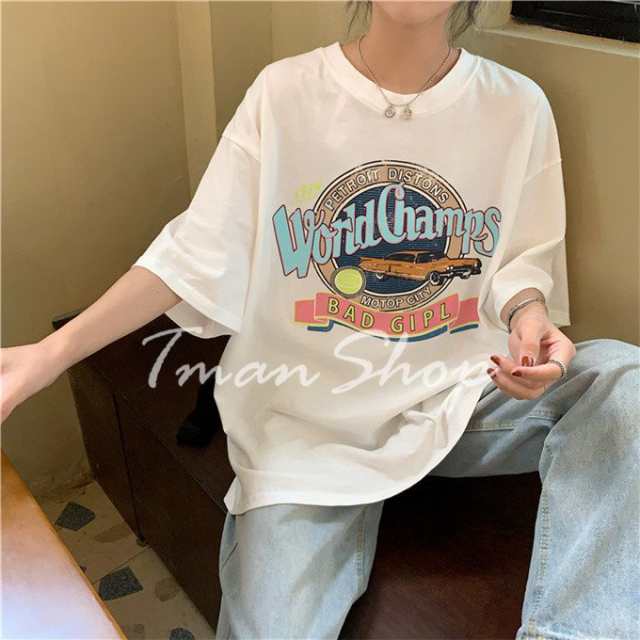 半袖Tシャツ Tシャツ レディース カットソー 半袖 半そで プリント tシャツ トップス カジュアル ゆったり 涼しい 夏服 春夏 きれいめ  オの通販はau PAY マーケット - candy.candy