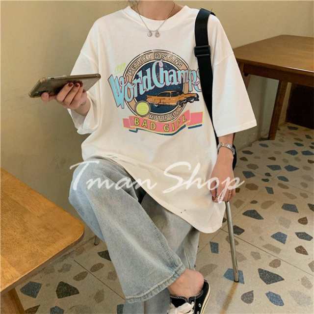 半袖Tシャツ Tシャツ レディース カットソー 半袖 半そで プリント tシャツ トップス カジュアル ゆったり 涼しい 夏服 春夏 きれいめ  オの通販はau PAY マーケット - candy.candy