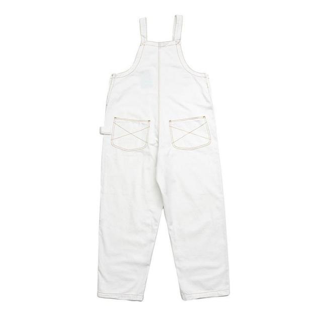 【358 】Atlast&co ホワイトオーバーオール　size:36 セール】フィット＆フローオーバーオール【大きいサイズ有