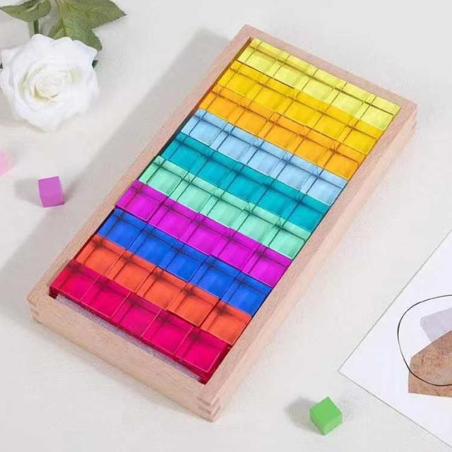 ジュエル積み木 宝石のような積木 アクリルキューブ 積み木 キューブ型