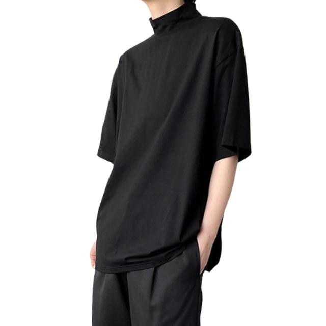 ハイネック Tシャツ メンズ 半袖 モックネック 夏 韓国ファッション
