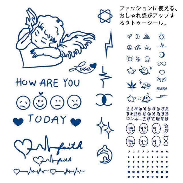 タトゥーシール素材★ タトゥーシール 5枚セット 防水 かわいい おしゃれ 刺青シール 花 蝶