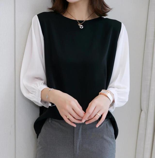 ドッキングトップス レディース 春 夏 チェック柄 綿 シャツ 七