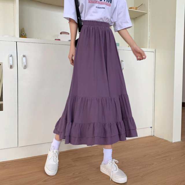 スカート ペチコート ペチスカートロング シフォン シフォン