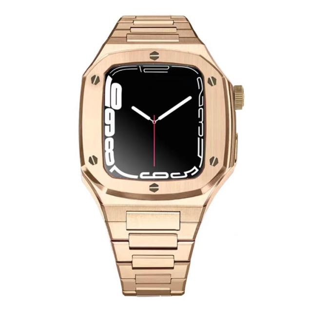 ラバー 高級ベルト バンド ケース ベルト apple ステンレス ピンクゴールド 45mm メンズ watch ゴールド 一体型 送料無料 ステンレスストラップ カバー 一体型 アップルウォッチ バンド 腕時計 44mm おしゃれ ブラック シルバー ケ_2