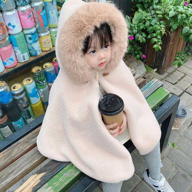 ケープ ベビー キッズ ファー マント ポンチョ 上品 ボレロ おしゃれ