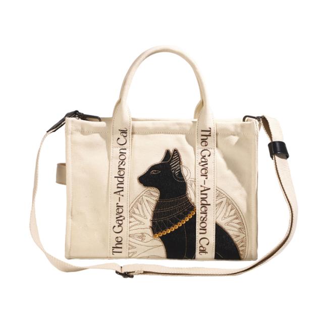トートバッグ ショルダーバッグ 斜め掛け ゲイヤーアンダーソンの猫 レディース 大英博物館 大容量 刺繍 軽量 手提げ キャンバス お洒落 3way  ランチバッグ ハンドバッグ 通勤 通学 プレゼント_4