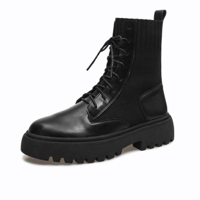 220−255mmサイズ！エンジニアブーツ アンクル丈 ブーツ ショートブーツ ミドル丈 厚底ブーツ レースアップ 厚底 異素材切り替え 裏起毛 裏ボア 冬 美脚 220−255mmサイズ！エンジニアブーツ アンクル丈 ブーツ ショート