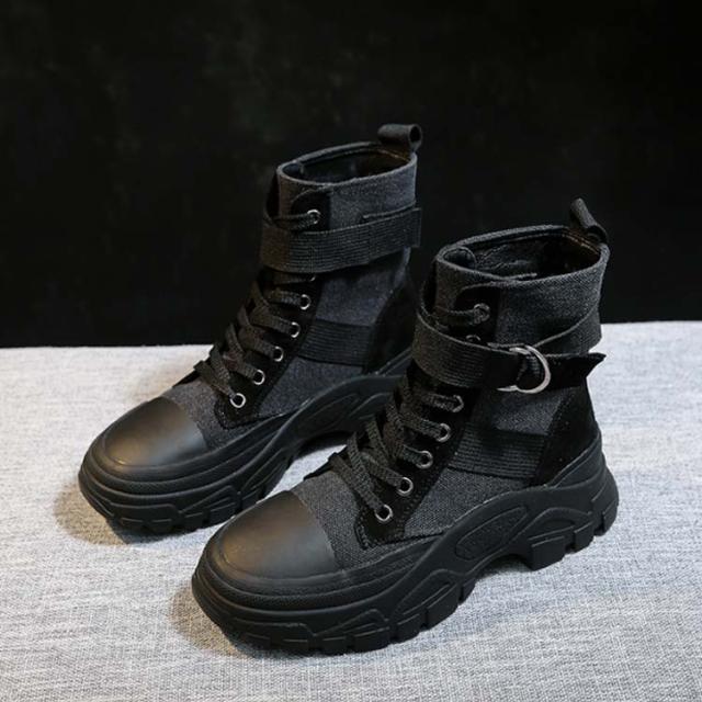 ワークブーツ ニット ミリタリー ショートブーツ 厚底 y6613 楽天市場】2色ワークブーツ 本革 レディース ニット シューズ