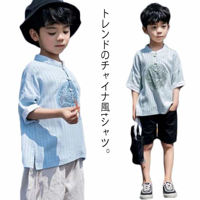 tシャツ 半袖 キッズ 子供服 チャイナ服 男の子 子供 チャイナ風 T