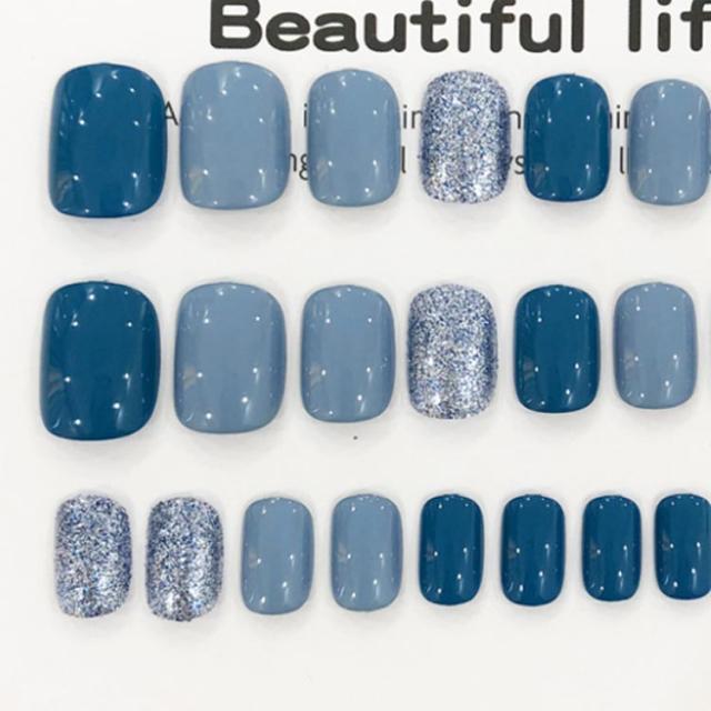 ネイルシール 24枚 ネイルステッカー ジェルネイル ラメ入り 手