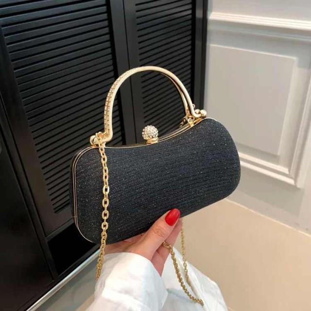 パーティーバッグ ゴールド 結婚式 がま口 ラインストーン
