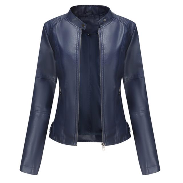 ダークブルー レザー ライダースジャケット 34 USED Lewis Leathers