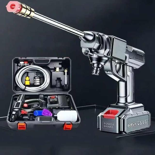 バッテリー2個付き！高圧洗浄機 軽量 コードレス 充電式 洗車 コンパクト コードレス高圧洗浄機 収納箱 大容量バッテリー 家庭用 高圧洗浄器 低騒音 30bar 車 洗浄機 洗車機 庭 階段 外壁 ベランダ 収納ボックスの通販は