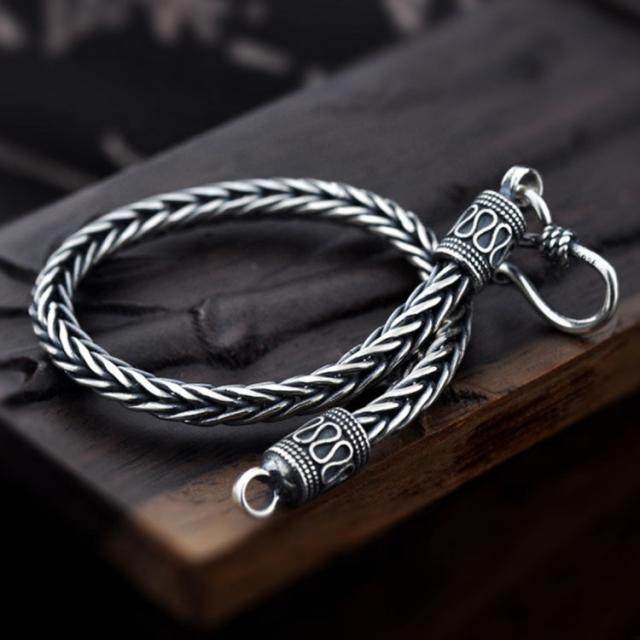 幅 4mm 全長 17cm 18cm 19cm 20cm 21cm 925シルバー ブレスレット シルバー925 ブレスレット全長19cm