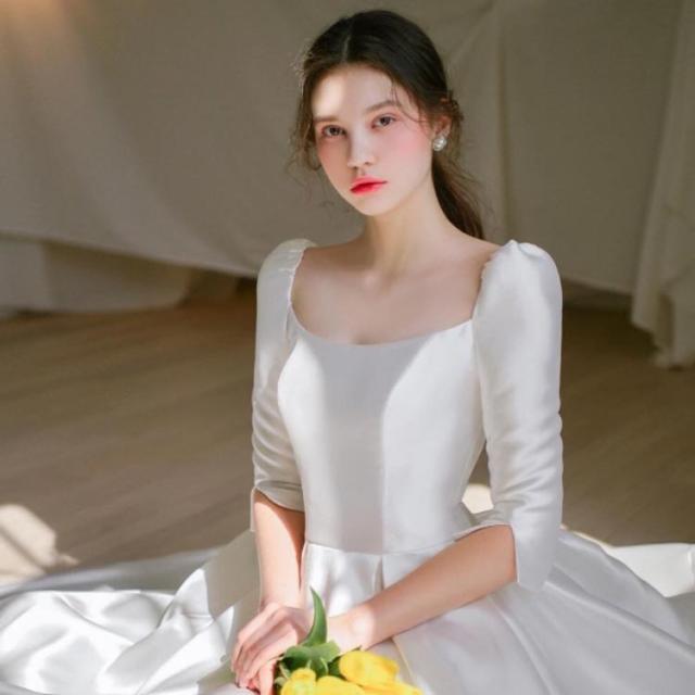 ウエディングドレス ウェディングドレス 袖あり 長袖 七分袖 ドレス A