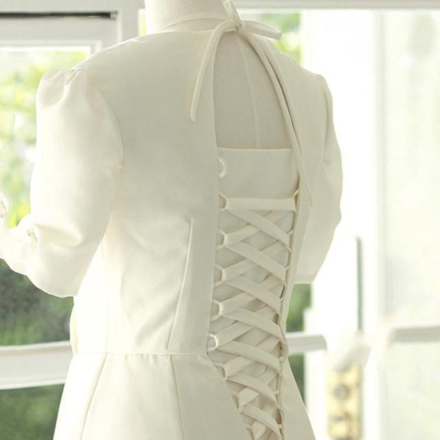 ウェディングドレス ミモレ丈【XS〜XLサイズ】ウエディングドレス