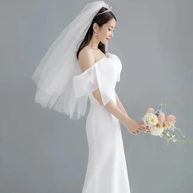 ウェディングドレス 長袖 袖あり ウエディングドレス トレーン付き ドレス 二次会 パーティードレス Aライン ホワイト レディースドレス スレンダーライン 前撮り 後撮り 披露宴 結婚式 海外挙式ドレス ウェディングドレス 長袖 袖あり ウエディングドレス トレーン付き