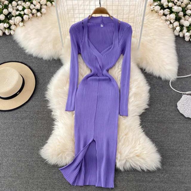 タイトニットワンピース タイトニット タイトワンピース ロングニット