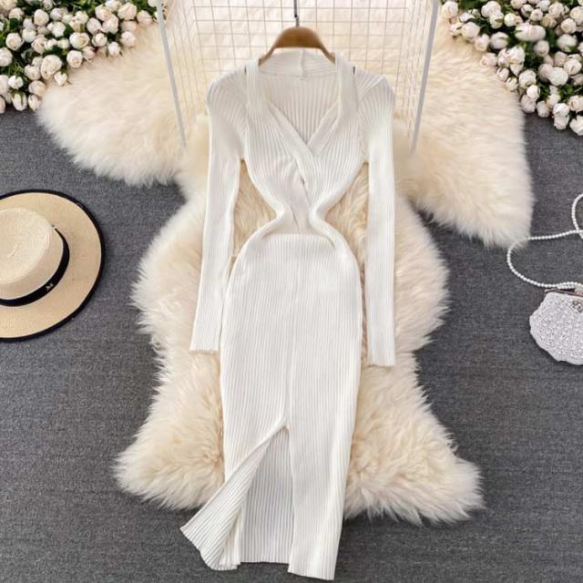 タイトニットワンピース タイトニット タイトワンピース ロングニット