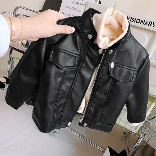 キッズ服PUレザー ジャケット 子供服 ライダースジャケット 男の子 女の子 フェイクレザー 裏起毛 春秋 ジャケット アウター ブルゾン  長の通販はau PAY マーケット amalife au PAY マーケット－通販サイト