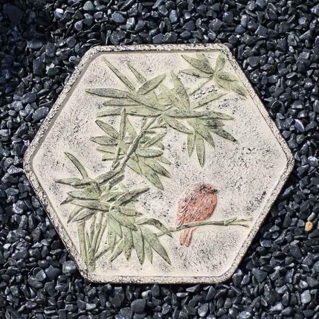 敷石 ステップストーン 六角形 花柄 踏み石 飛び石 天然石 置く