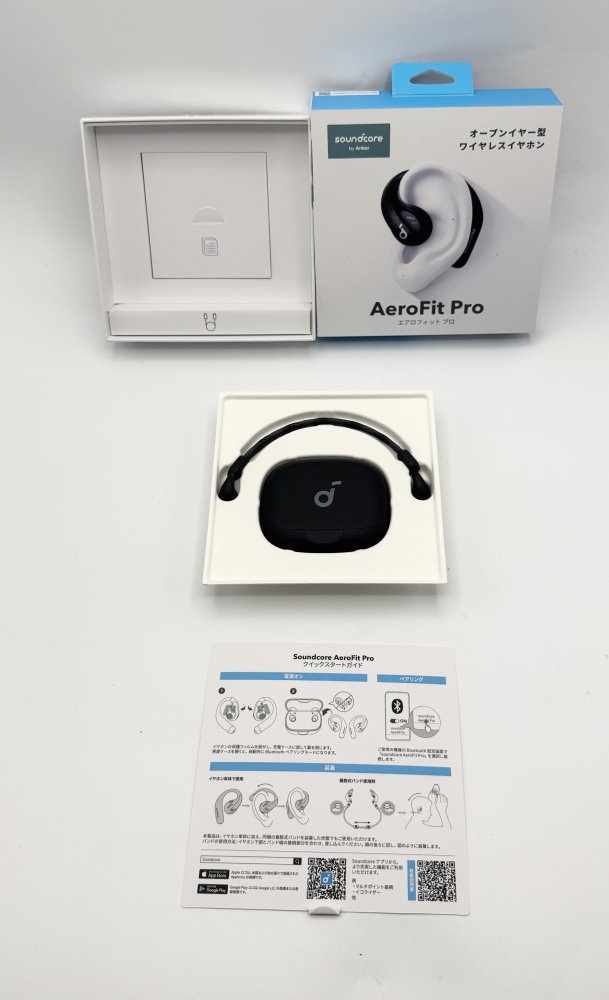 【中古 動作確認済 PSE技術基準適合】 Anker Soundcore AeroFit Pro オープンイヤー型 ミッドナイトブラック