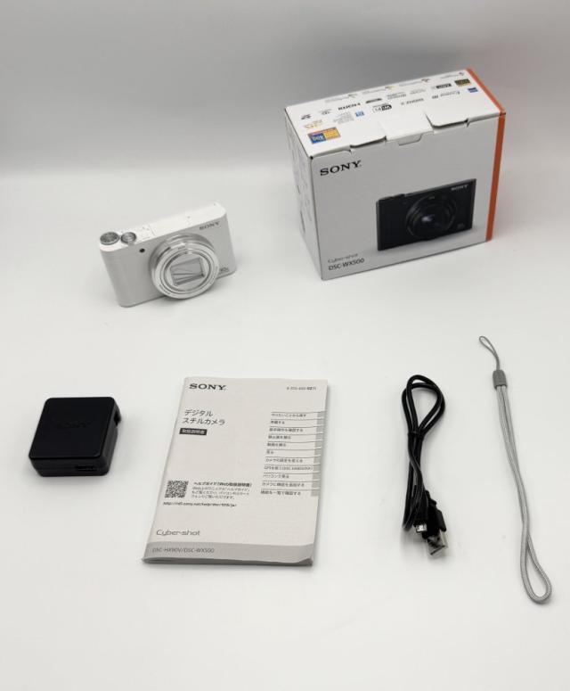 【中古 動くこと見さだめる済】 SONY デジタル写真器 DSC-WX500 光学30倍望遠レンズ 1820万絵素 白いこと Cyber-shot
