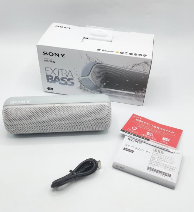 中古 ソニー ワイヤレスポータブルスピーカー SRS-XB22 グレー