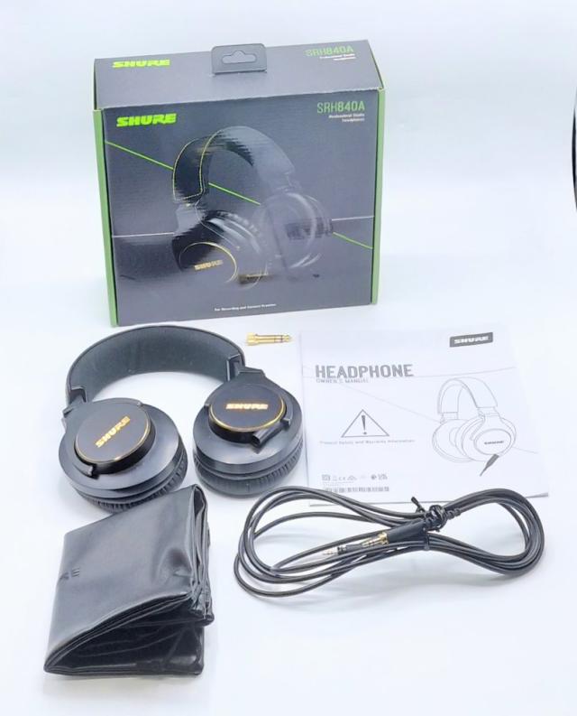 【中古 動作確認済】 SHURE シュア プロフェッショナル・スタジオ・ヘッドホン SRH840A-A ブラック 有線 密閉型