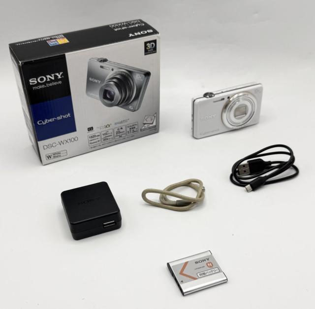 【中古 動作確認済】 SONY Cyber-Shot(サイバーショット) WX100 (1820万/光学x10) ホワイト DSC-WX100(W) 17,040円