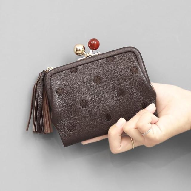 財布 レディース がま口財布 シルバー ドット ペルケ Perche アンビリオン アクリル玉 本革 革 おしゃれ さいふ お財布 小銭入れ がま口_1