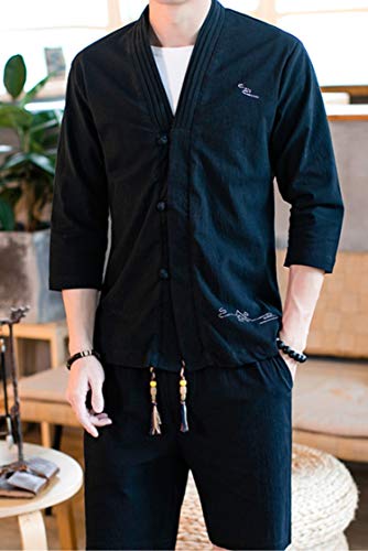 メンズ 綿麻 上下セット セットアップ サルエルパンツ 部屋着 シンプル ジャージ スウェット トレーニングウェア ベージュ ブラック M の通販はau Pay マーケット アイシス オンラインストア