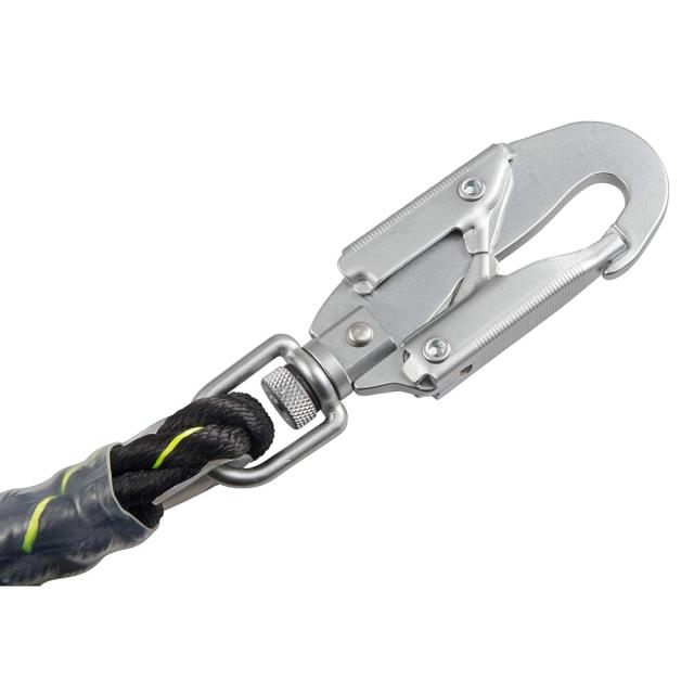 タジマ 新規格安全帯 ワークポジショニング用ロープ 極太16mm黒ロープ ロープ長さ2100mm よじれにくいより戻し付フック  WR210BK KE-0の通販は