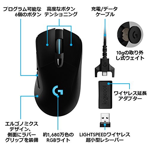 Logicool G ゲーミングマウス ワイヤレス G703h ブラック 無線 エルゴノミクス ゲームマウス ワイヤレス充電 G703 の通販はau Pay マーケット Libertaco Shop