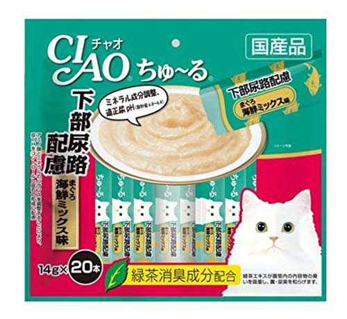 チャオ 猫用おやつ ちゅーる まぐろ 海鮮ミックス味 14g×20本入×12袋